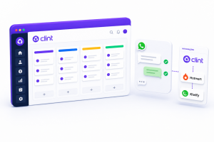 Comparativo visual de CRMs para infoprodutores: Clint, RD Station, Kommo e Pipedrive — custo-benefício com WhatsApp Business API em 2026